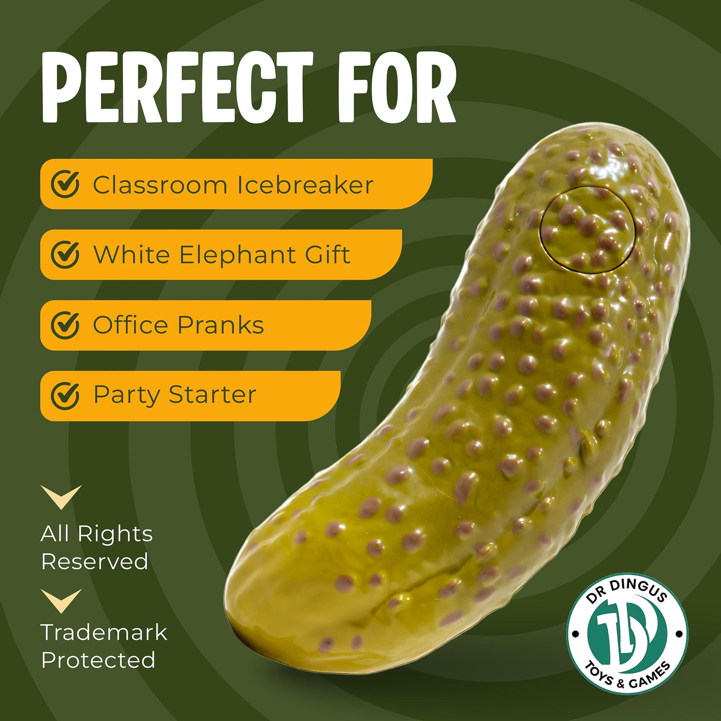 DR DINGUS Screaming Pickle - Original Goat Scream - Best Talking Noise Gag Gift for Kids and Adults - Funny Office Prank or Family Night