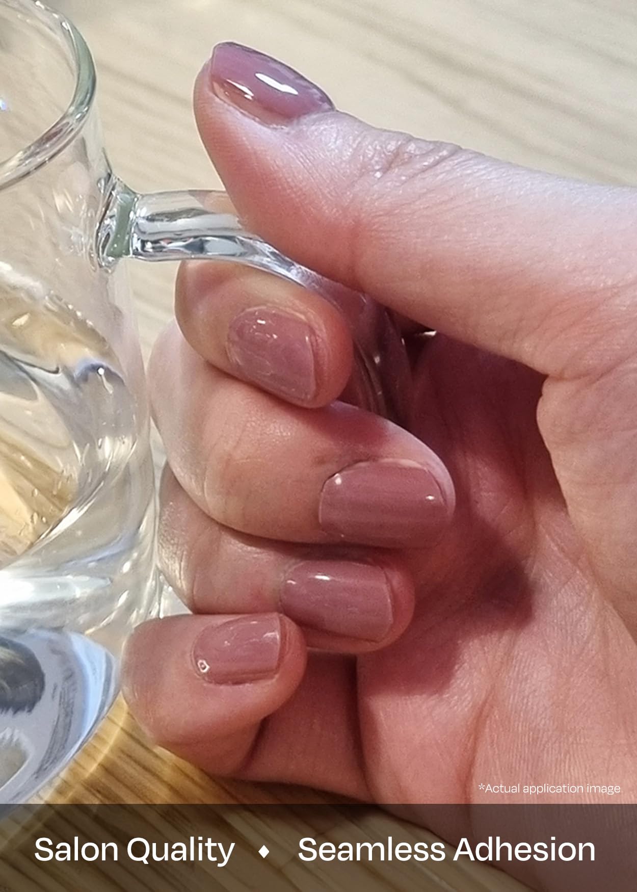 ohora Semi Cured Gel Nail Strips (N Bare Plum) - Works with Any Lamps, Salon-Quality, Long Lasting, Easy to Apply & Remove - Includes 2 Prep Pads, Nail File & Wooden Stick