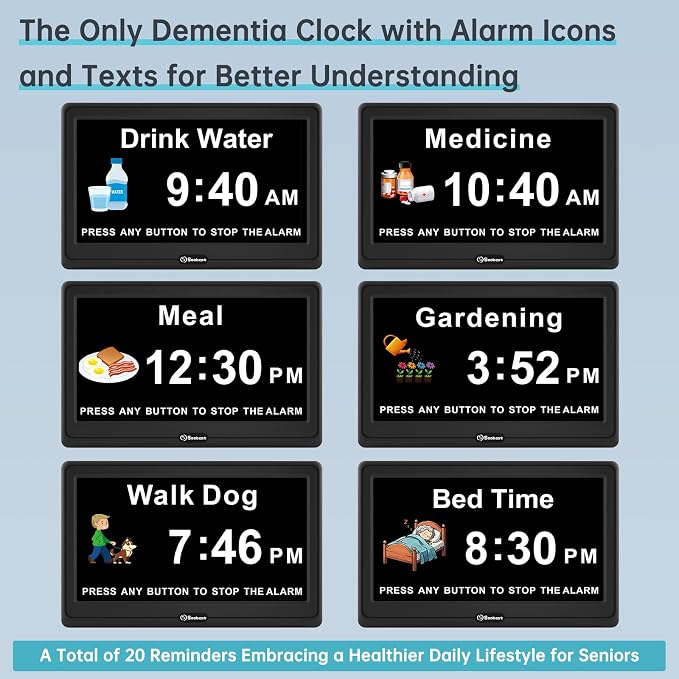 Soobest 12” Dementia Clocks for Seniors Extra Large, Digital Date Day Clock