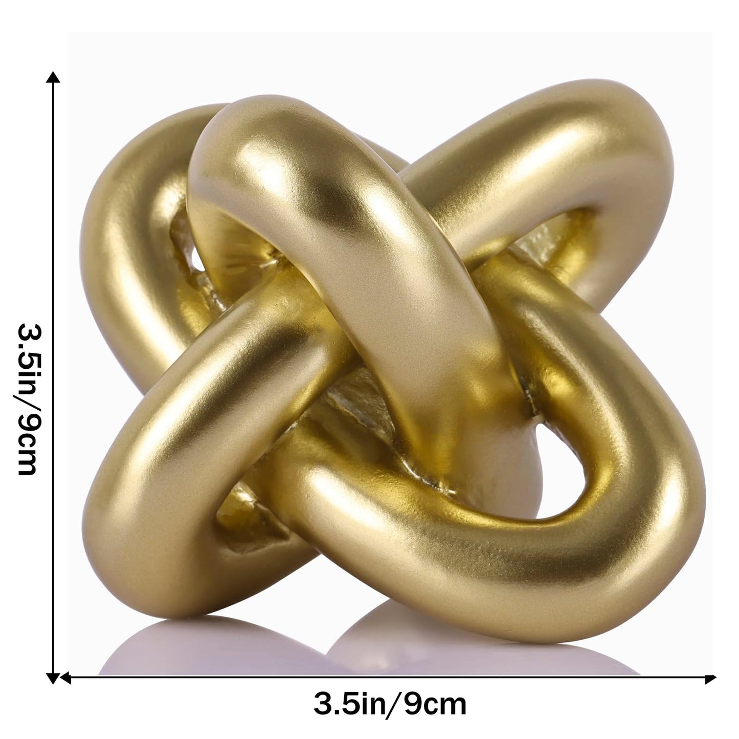 Golden Knot Statue, Three Knot Sculpture Home Decor Accents, Knot Sculptures and Statues for Rustic Coffee Table Living Room Dining Table Entryway Entrance Shelf Small Decorations and Accessories