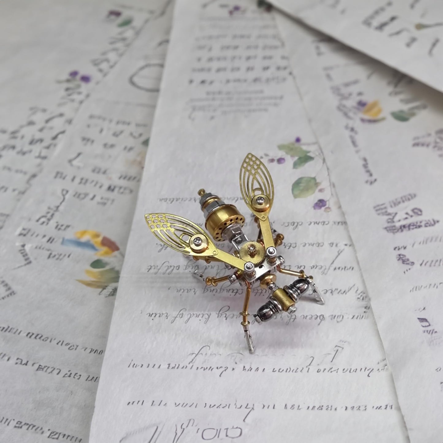 Steampunk Insect Bug Sculpture Mechanical 3D Puzzle Kits for Adults, Making kit DIY Projects Metal Building, Ideas for Birthday(Drosophila melanogaster)