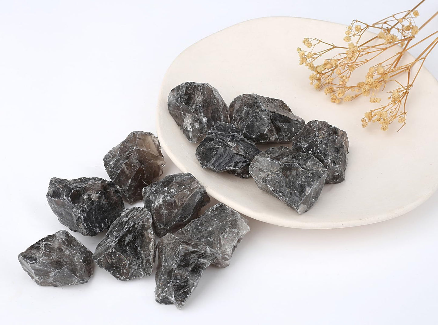 MAIBAOTA Smoky Quartz Crystal Stones 1" Natural Raw Crystals Bulk Rough Gemstones Rocks for Tumbling Polishing Cutting Decorative Stone