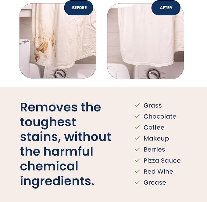 Truly Free Laundry Wash Detergent for Sensitive Skin | Gentle & Safe for Baby Clothes | Plant-Based, Natural Ingredients | Unscented | Refill Only (200 Loads)