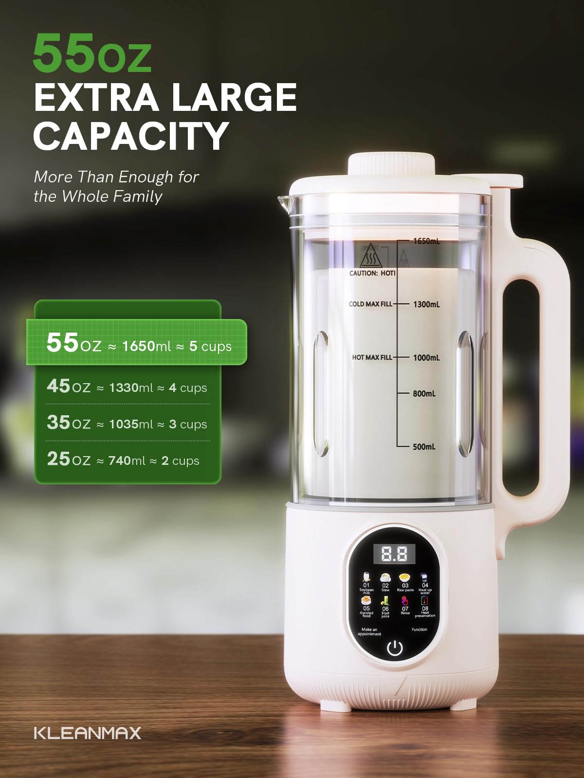 Upgraded 55oz Nut Milk Maker Machine (Extra Large),10-in-1 Automatic Soy Milk Maker with 20 Blades, Homemade Plant-Based Oat, Almond Milk Maker with Auto Clean/DelayStart/BoilWater/Keep Warm,5-6 Cups