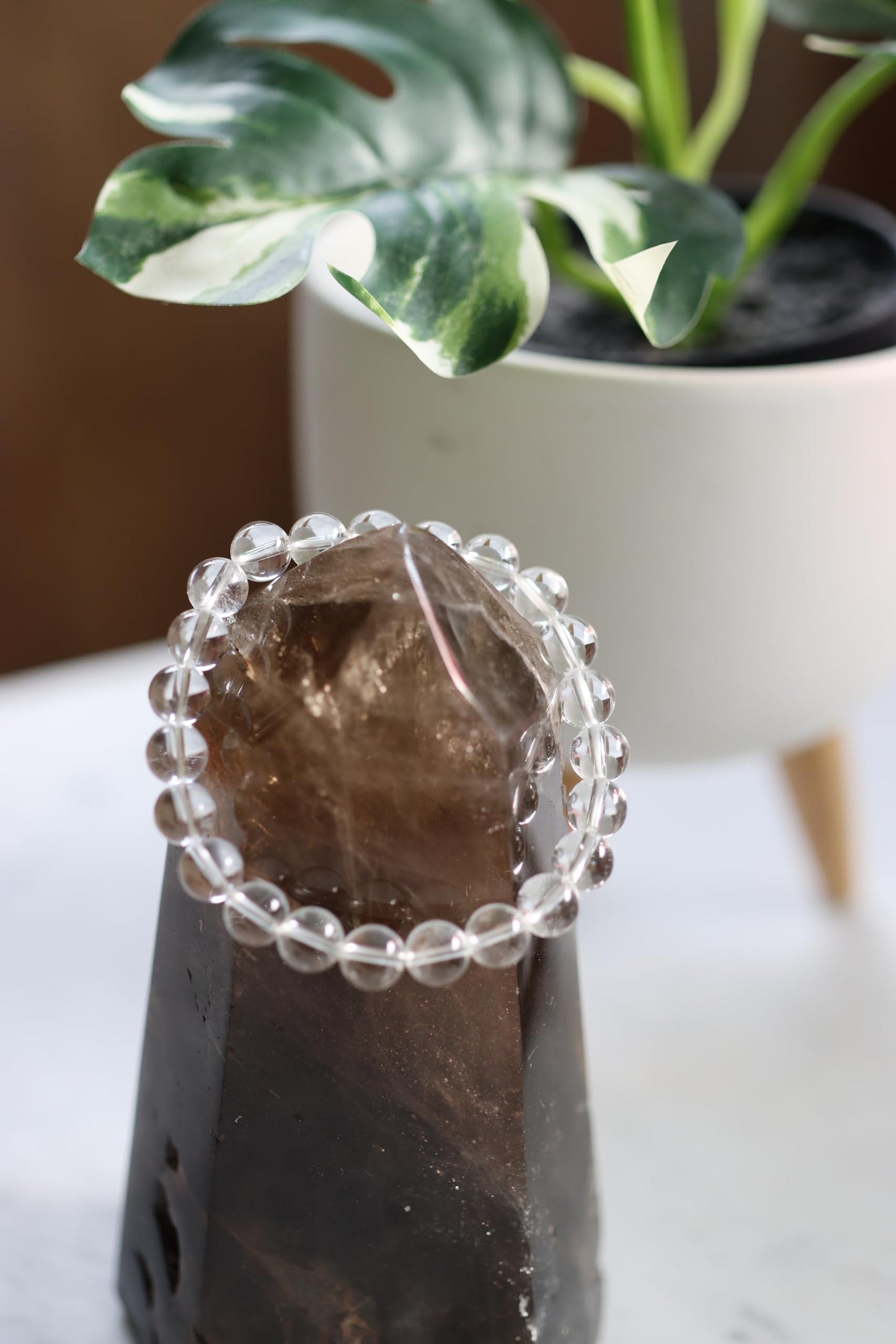 The Vida Handmade AAA+ Quality Crystal Stretch Elastic Bracelet - Nature Gemstone - Jewelry Gift - Holiday Gift - For Women & Men (Clear Quartz)