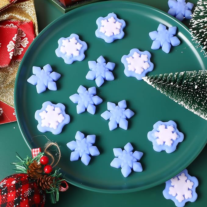 Jerify 40 Pcs Snowflake Winter Fidget Toys Frozen Party Favors Winter Stress Balls Bulk Soft Sensory Fidget Sticky Toys Ice Skating Cute Party Favors for Goodie Bag Stuffers