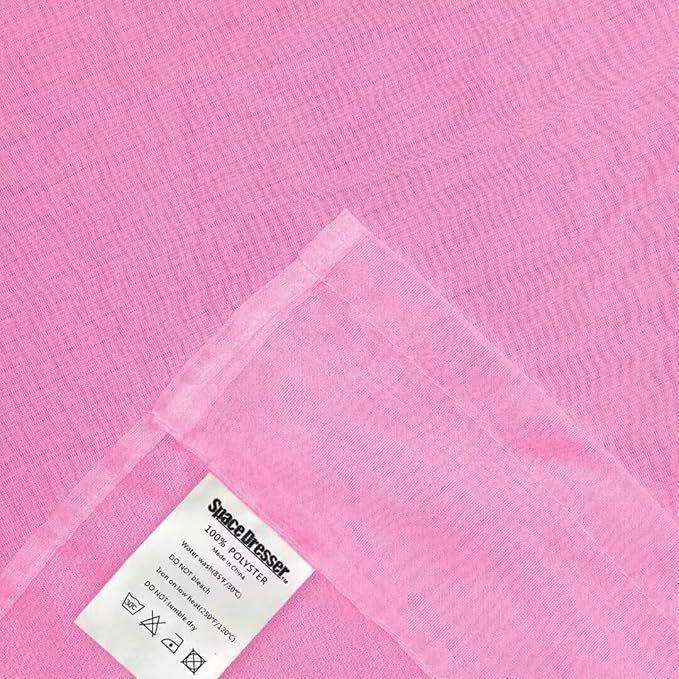 SpaceDresser Basic Rod Pocket Sheer Voile Window Curtain Panels Pink 1 Pair 2 Panels 60 Width 96 Inch Long for Kitchen Bedroom Children Living Room Yard（Pink, 60W x 96L）