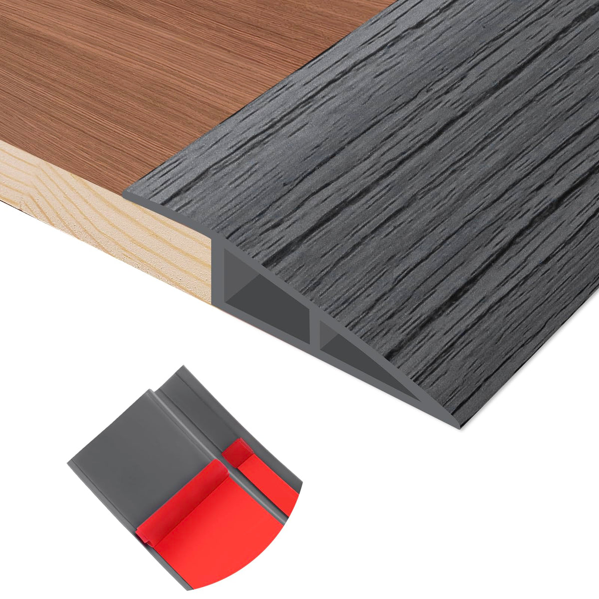 Floor Transition Strip Self Adhesive Vinyl Door Threshold Strip (3.3 Foot)