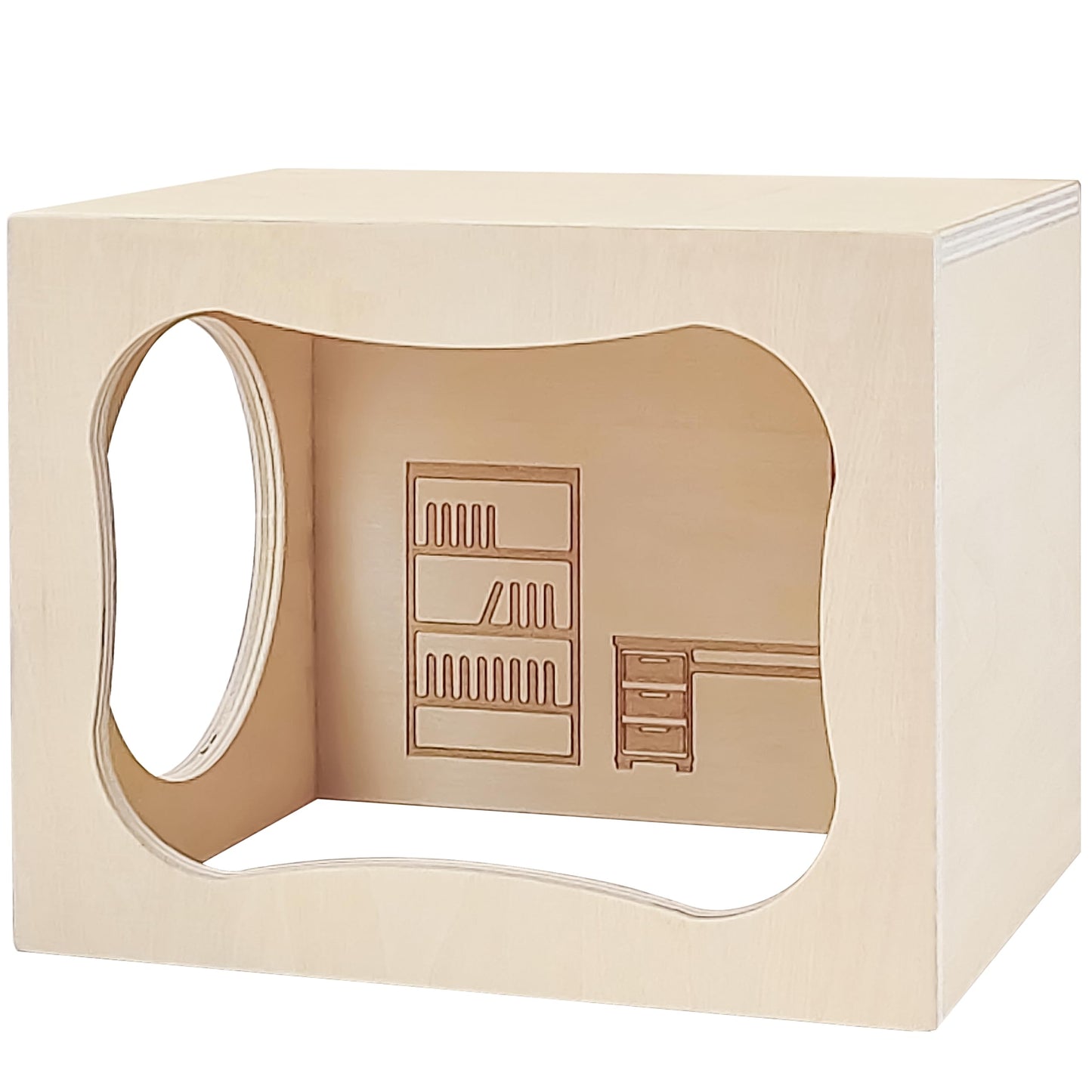 Hamster Hideout Wooden House,Hamsters Multi Chamber Hideout,Small Animal Habitat for Clear Observation,Hamster Toys for Dwarf Hamstersm,Gerbils, Hedgehogs, Rats, Mice(Study Room)