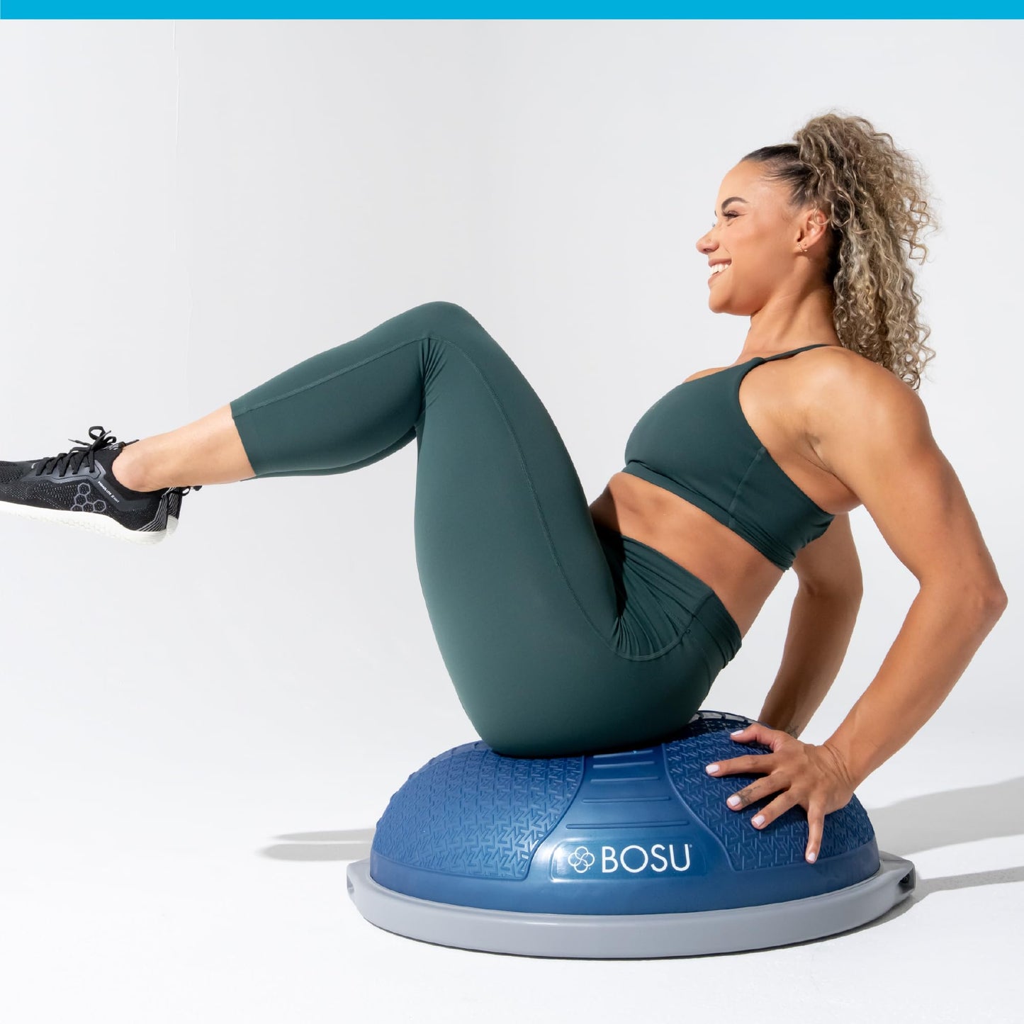 Bosu Pro NexGen 25IN Home Fitness Exercise Gym Balance Trainer with Pump, Blue