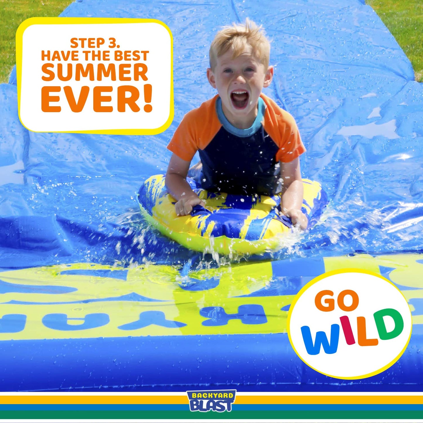 BACKYARD BLAST 14’ x 6’ Splash Zone, Water Slide Splash Pad Accessory