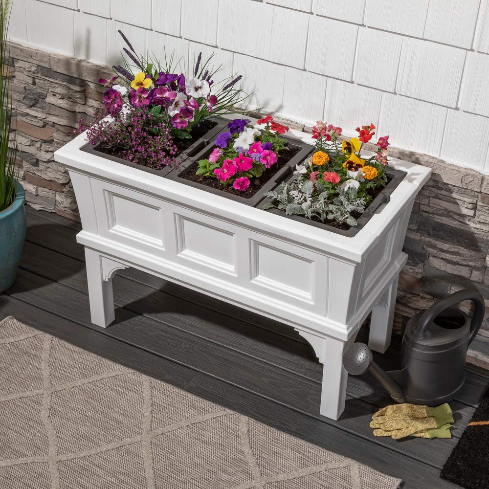 Step2 Atherton 24" x 39" x 19.5" Self-Watering Planter Box Bundle with Mayne Fairfield 4ft Window Box
