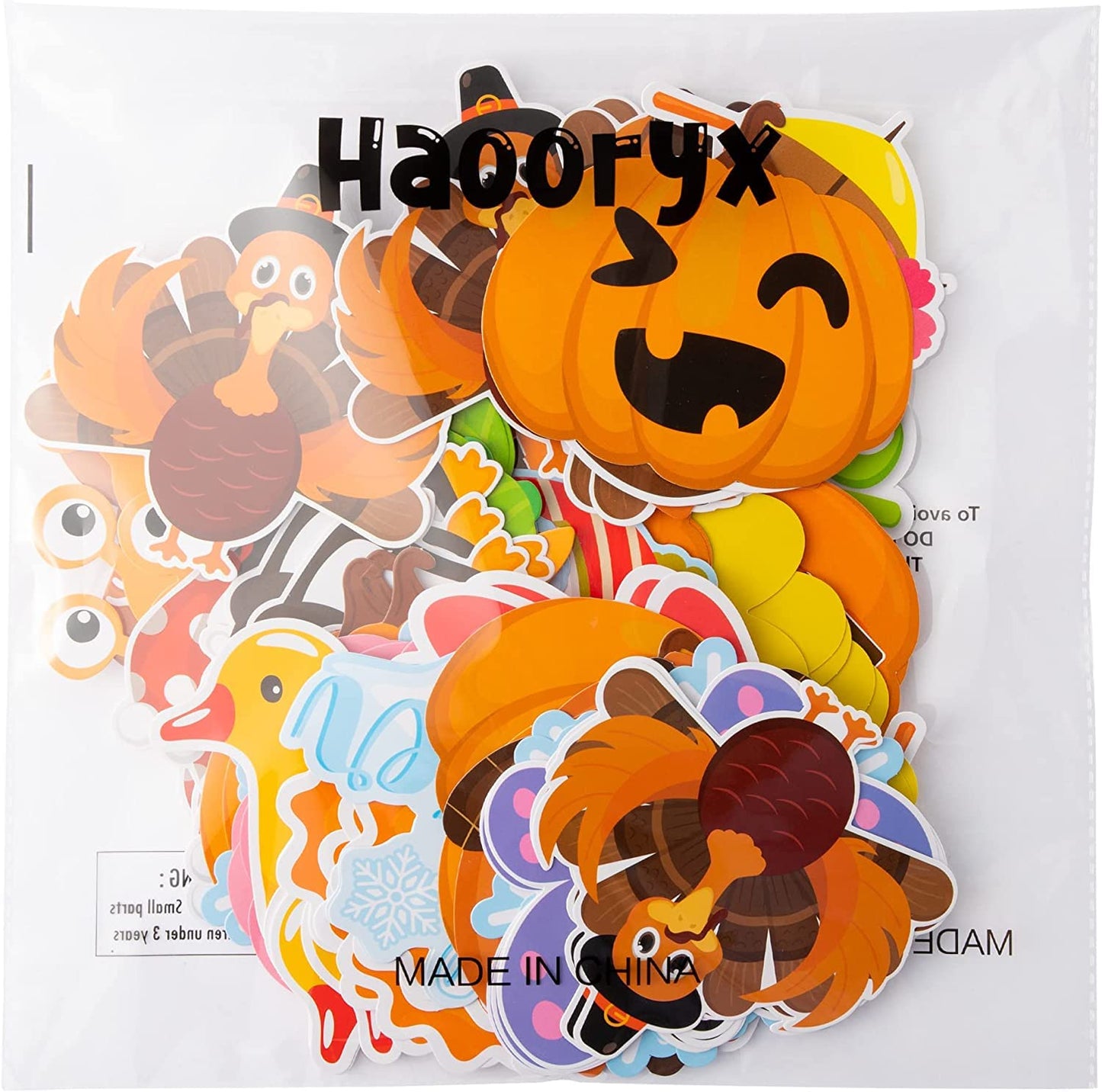 Haooryx Spring Summer Fall Winter Classroom Cutouts Bulletin Board Set - 120Pcs Seasonal Classroom Decoration Paper Cut-Outs Blackboard Border Trim for School Classroom Whiteboard Window Wall Decor