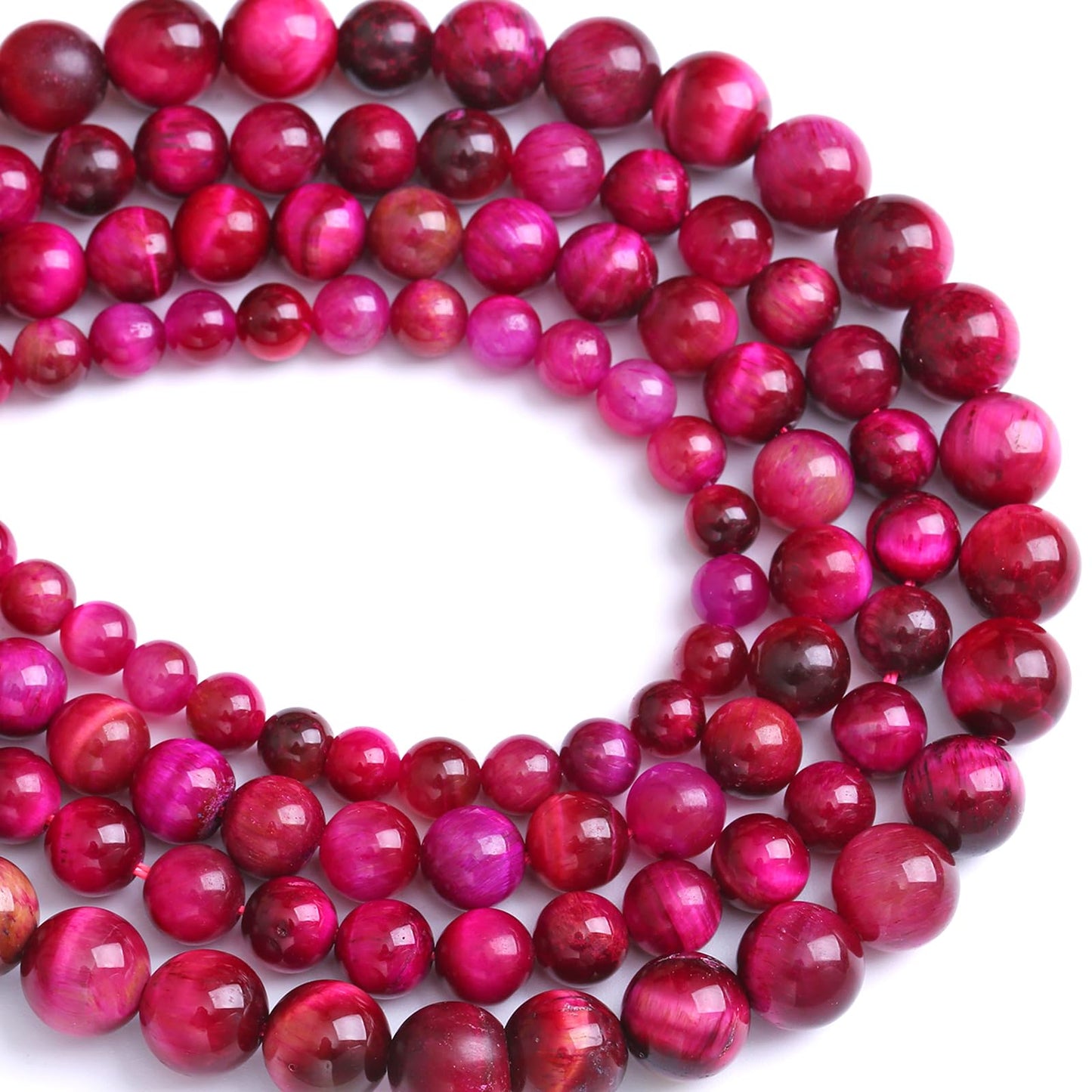 180pcs 4MM Natural Rose Tiger Eye Stone Beads for Jewelry Making Round Gemstone Beads DIY Bracelet Necklace 2 Strands 32"