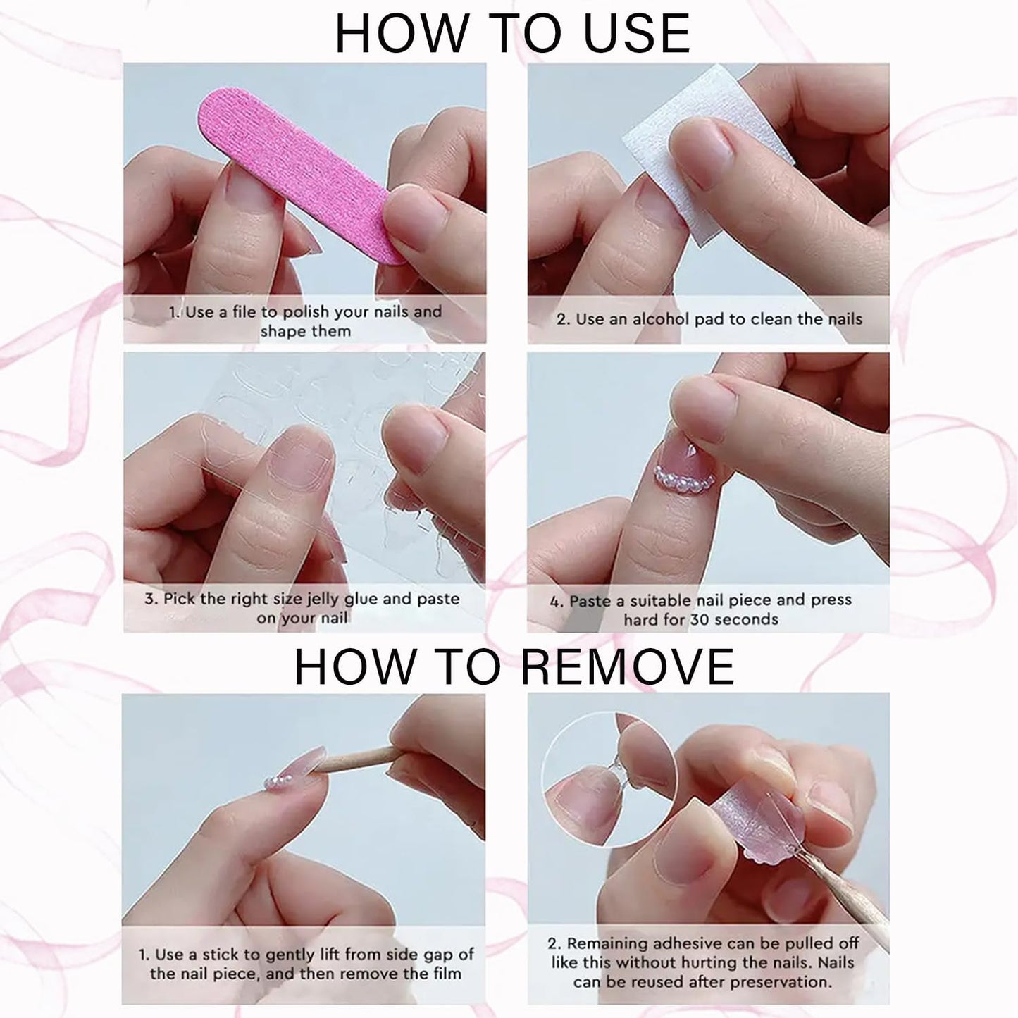Floral Butterfly Press on Nails Summer Fake Nails Almond Shape Nails Press ons Reusable Glossy False Nails Small Flowers Acrylic Nails Elegant Full Cover Stick on Nails for Women Nature Manicure