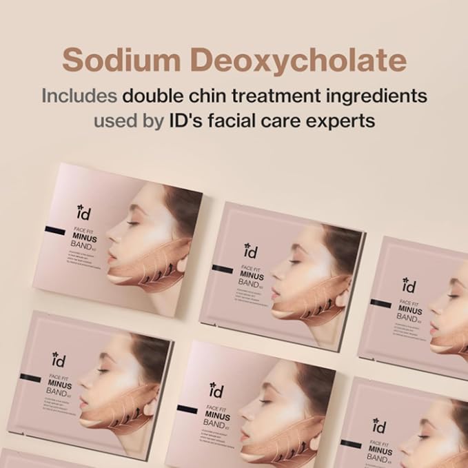 Face Fit Minus Band V2 (4 ea.) — Korean Hydrogel Jawline Band with Ear Loops for a More Defined V-Line Look, Collagen, Peptides, Hyaluronic Acid