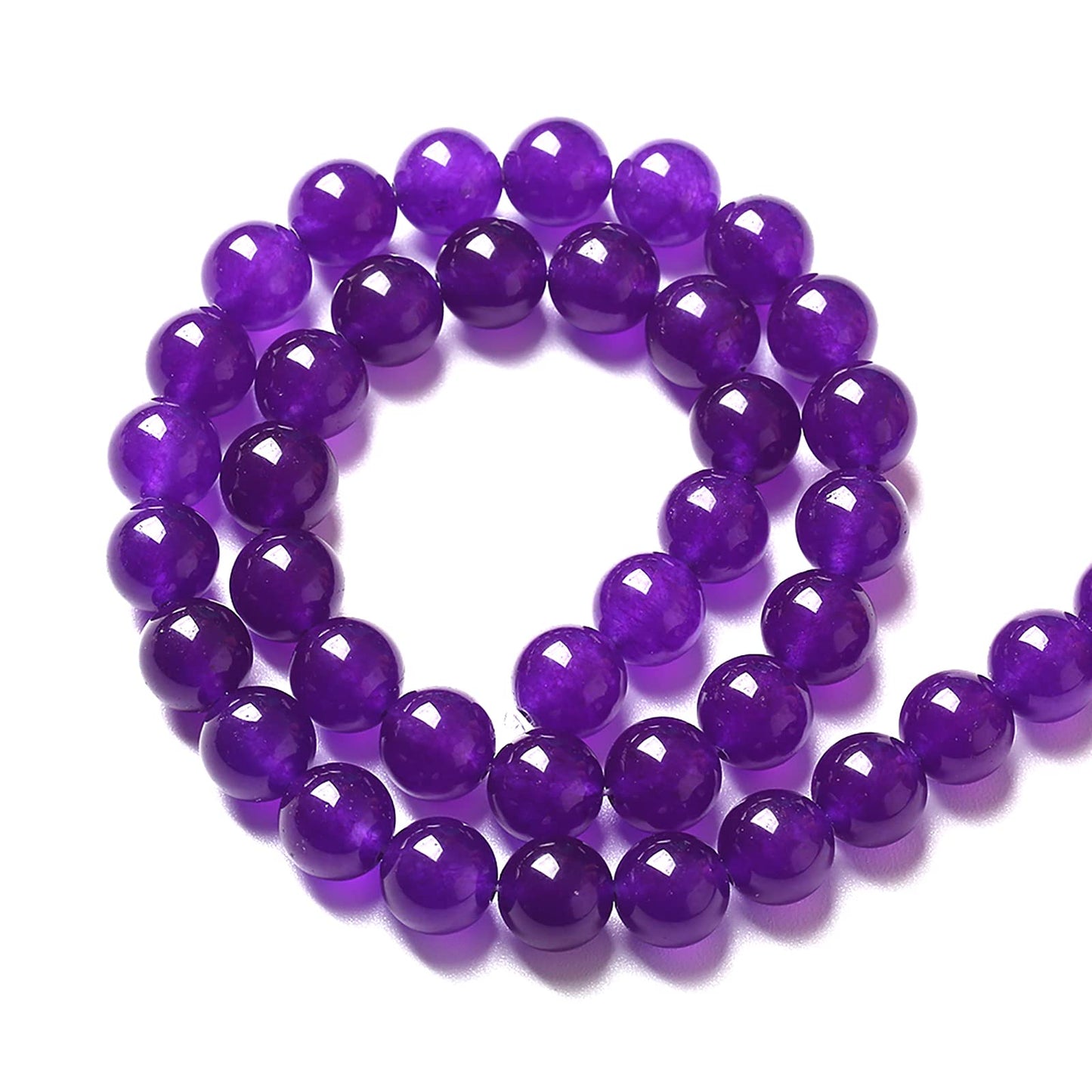 60pcs 6mm Natural Amethyst Jade Stone Round Loose Spacer Beads for DIY Jewelry Making Necklaces Bracelets Healing Energy Beads (6mm, Amethyst Jade)