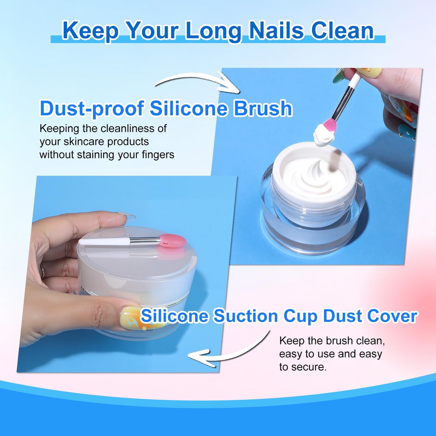 Raisetip Long Nail Helper Tool|Raised Button Keyboard, Jewelry Grabber Tool, Bracelet Helper, Card Grabber, Silicone Lip Brushes – Ideal Gift for Women with Long Nails