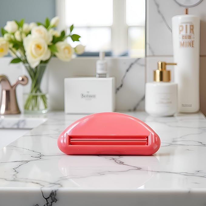 Toothpaste Tube Squeezer,Plastic Toothpaste Tube Squeezer Dispenser,Toothpaste Clips for Saving Toothpaste,Simple and Practical,Mobility and Daily Living Aids (Red)