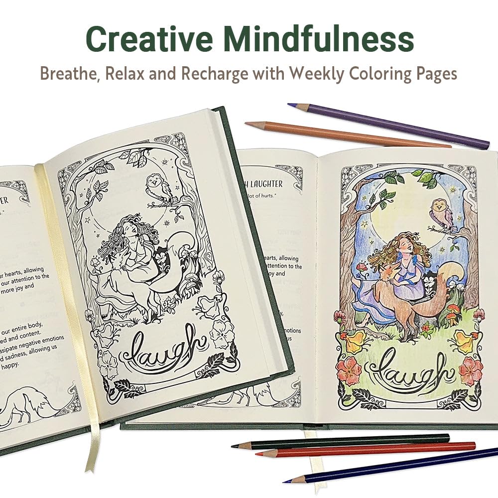 Gratitude Journal for Women with Guided Daily Prompts, Goal Setting & Habit Tracker—90-Day Mindfulness & Self-Care Journal with Relaxing Coloring Pages for Mood, Mindset & Sobriety Support (Hardcover)