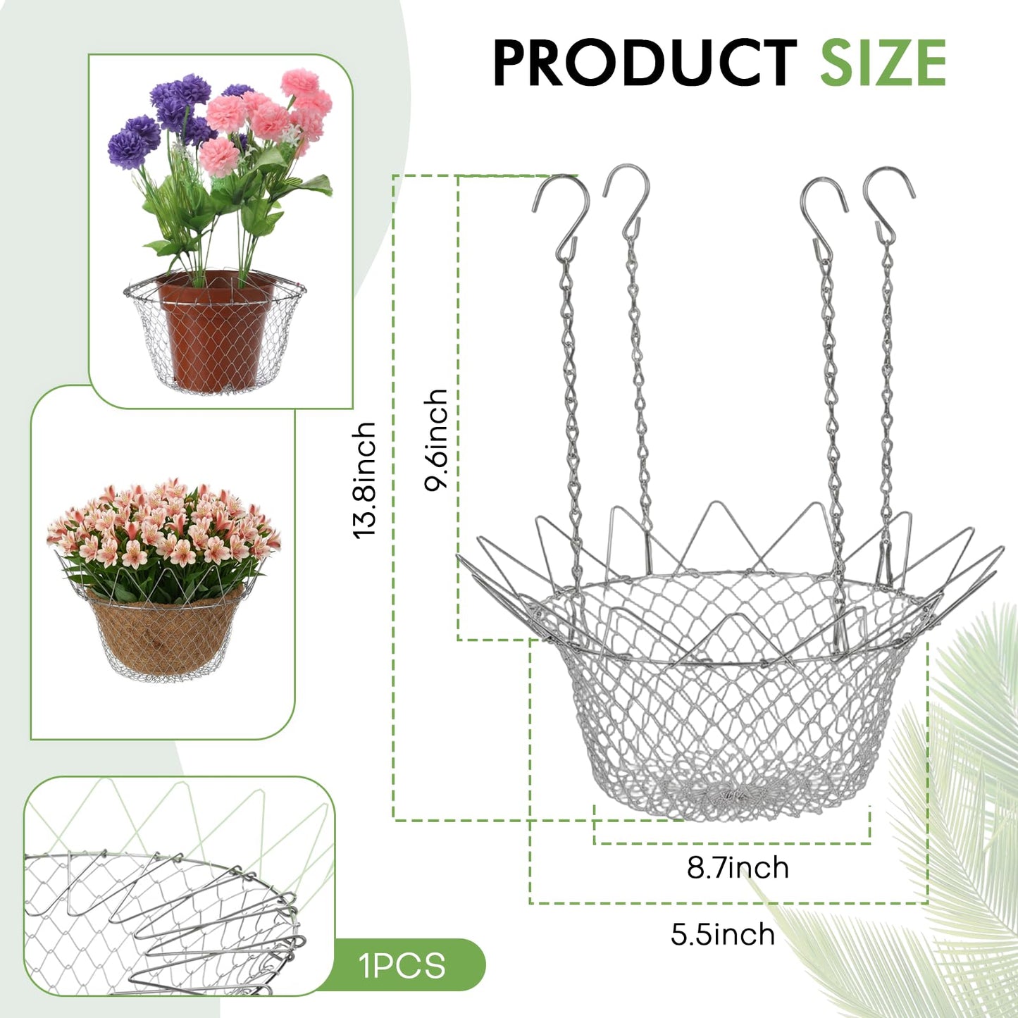 Vilarihor Adjustable Plant Risers for Inside Pots, Planter Insert for Large Pots, Suitable for Tall Planters with a Top Opening of 12–18 Inch; Used As a Riser; Indoor and Outdoor Planter Accessory