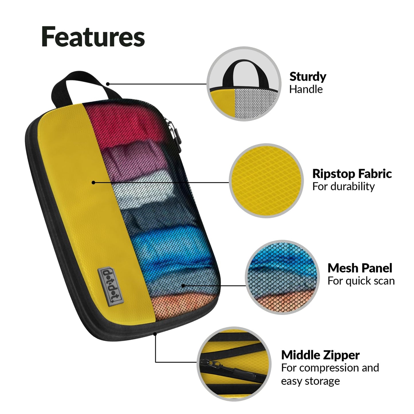 Large Packing Cubes for Travel - 5pc Packing Cubes for Suitcases - Lightweight Luggage Organizer Bags (Compression)