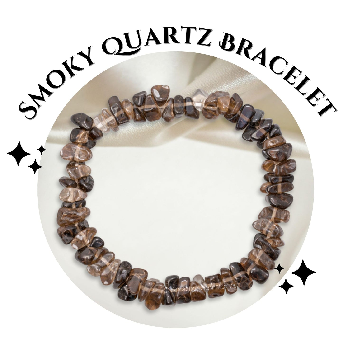 Amazing Gemstone Chips Bracelet (Smoky Quartz)