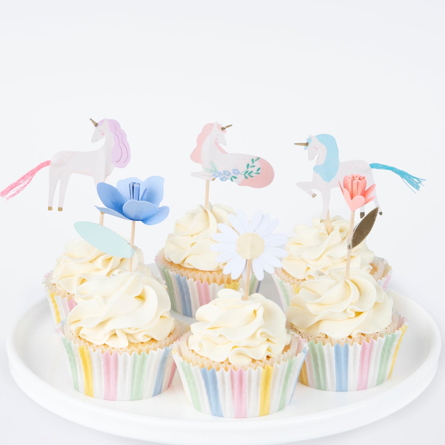 Meri Meri Meadow Unicorns Cupcake Kit (Pack of 24), Includes Cake Toppers and Cupcake Cases, Birthday Parties & Baby Showers, Kids & Adults