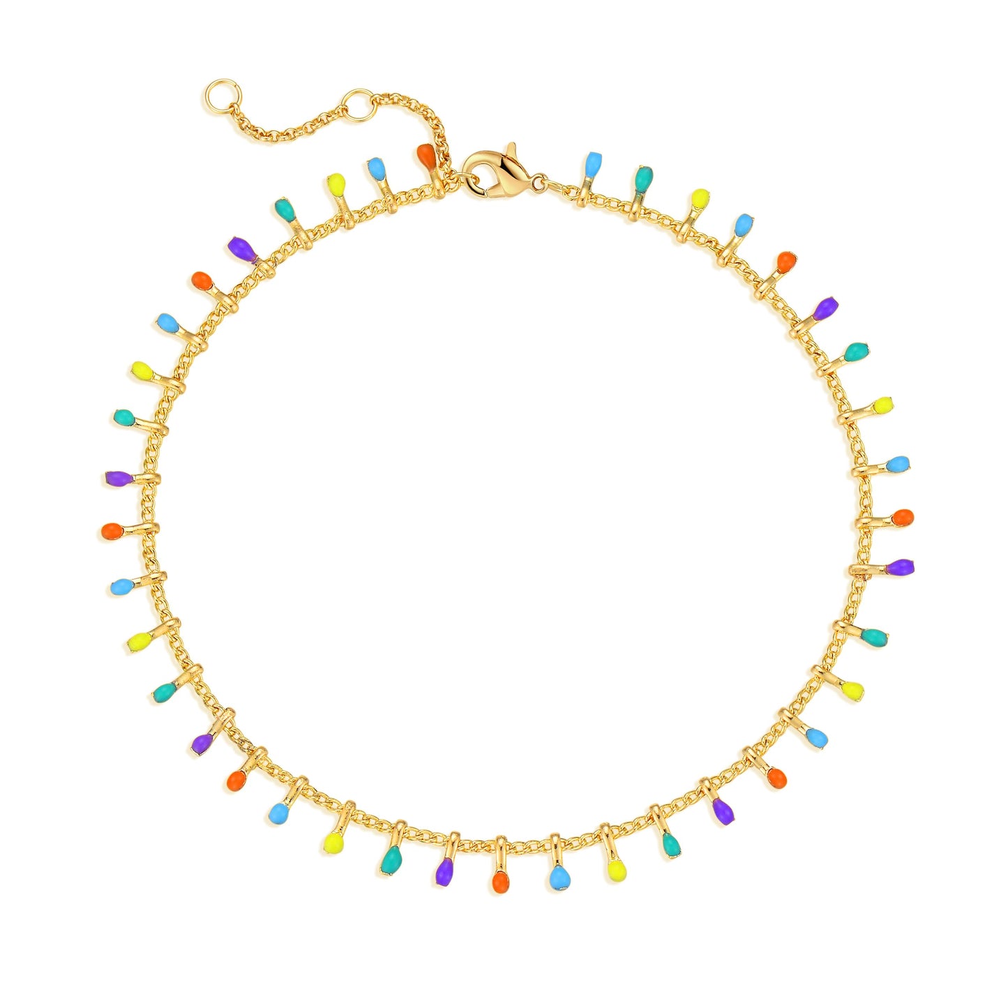MTMY Gold Anklets for Women 14K Gold Plated Tiny Bead Colorful Tassel Foot Chain Dainty Adjustable Cute Summer Beach Boho Anklets Jewelry Gift for women