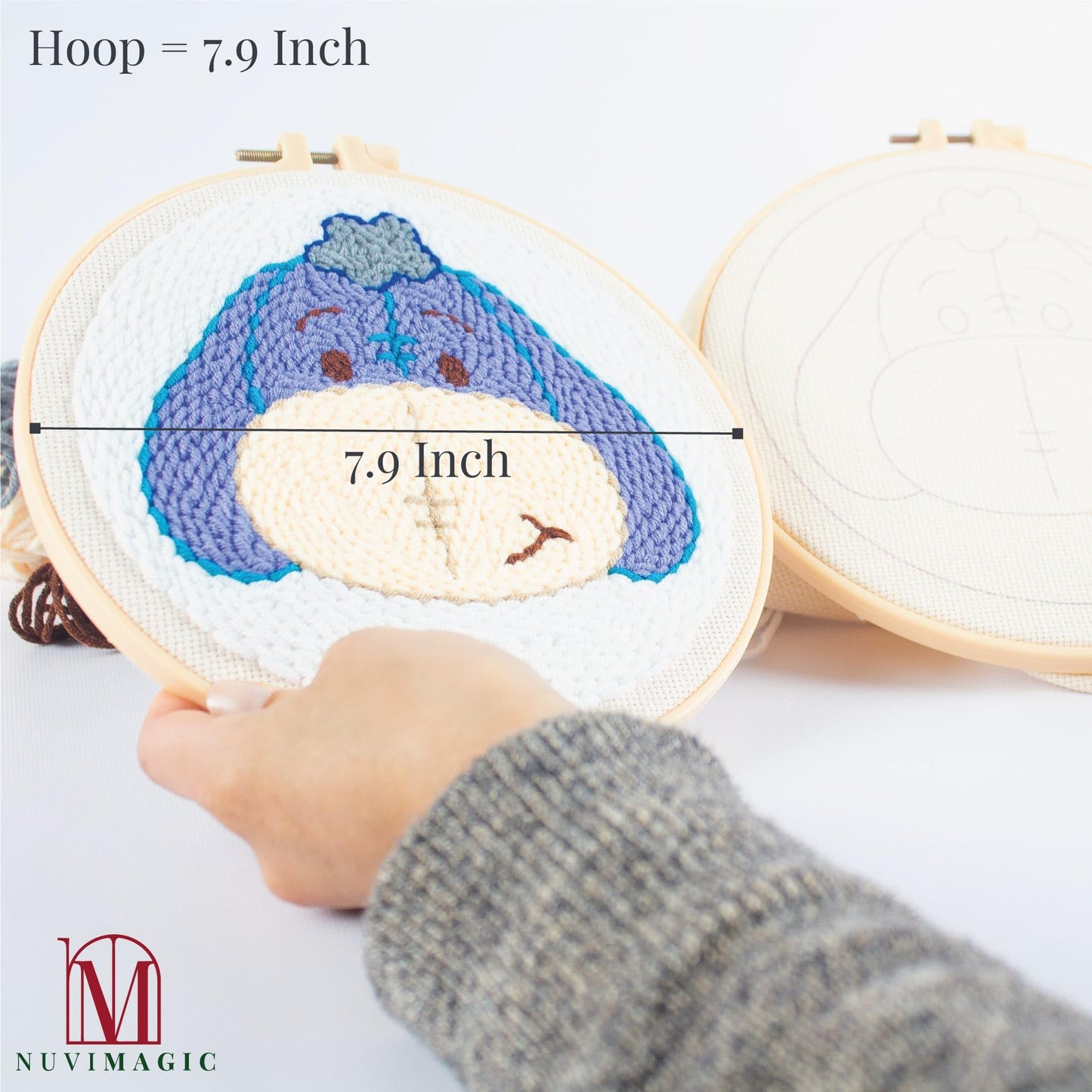 Nuvimagic - Punch Needle Kit for Beginners & Adults - Complete DIY Punch Embroidery Kit with 4 Unique Patterns - Perfect Needle Punch Kits for Creative Art
