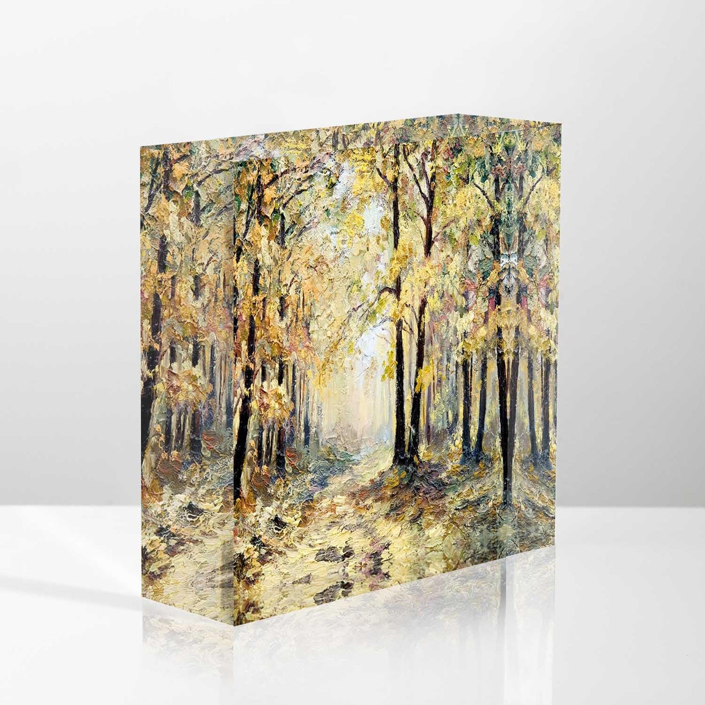 NOHSHE Desktop Decoration Abstract Drawing Landscape,Autumn Fallen Leaves Acrylic Decor Women Congratulations Presents Appreciation Presents for Coworkers Thank You Presents Housewarming Presents