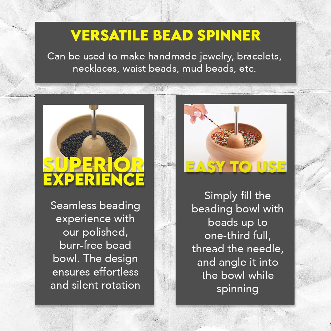 SE Standard Wooden Bead Spinners with Knob - Efficient Crafting Tool for Jewelry Making - JT-BS04