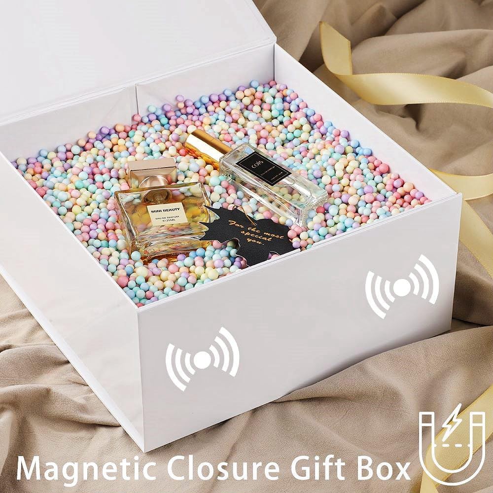 PLINJOY Magnetic Gift Box 15 Pack White Small Gift Box with Lids Closure in Bulk, Luxury Cardboard Gift Boxes for Presents,Bridesmaid Proposal,Packaging for Small Business,Parties,Bulk 8x8x4