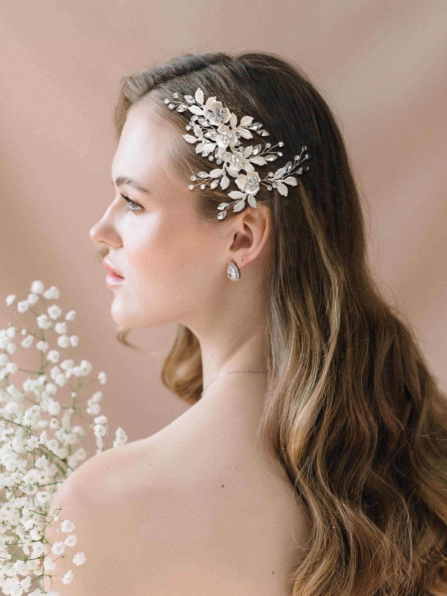 SWEETV Comb, Handmade Wedding Hair Accessory with Rhinestones, Silver, for Brides and Bridesmaids, Bridal Hair Pieces, Wedding Headpiece