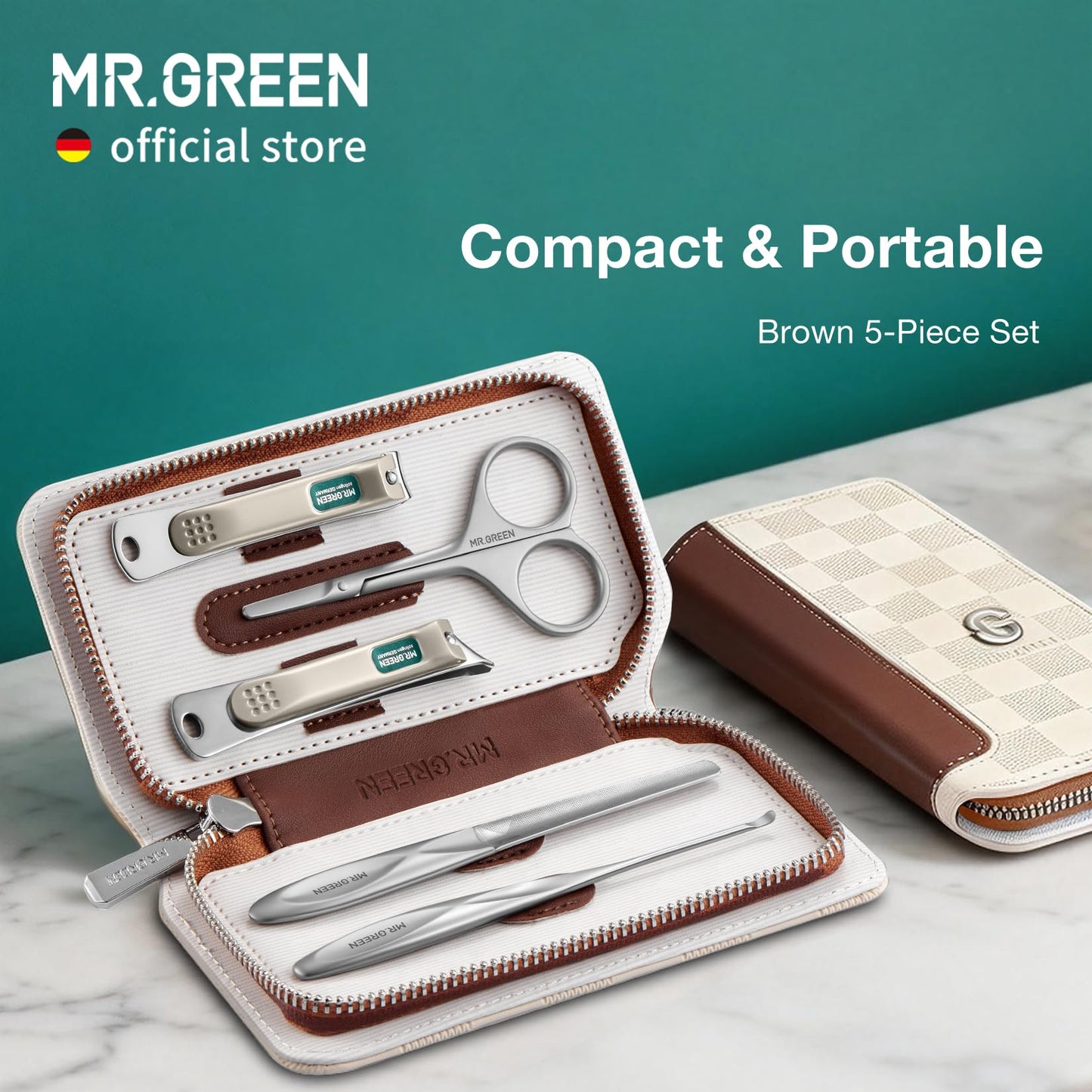 MR.GREEN Manicure Sets Light Luxury Nail Clipper Kits Personal Care Tools Fashion Contrasting PU Case (Mr-8883)
