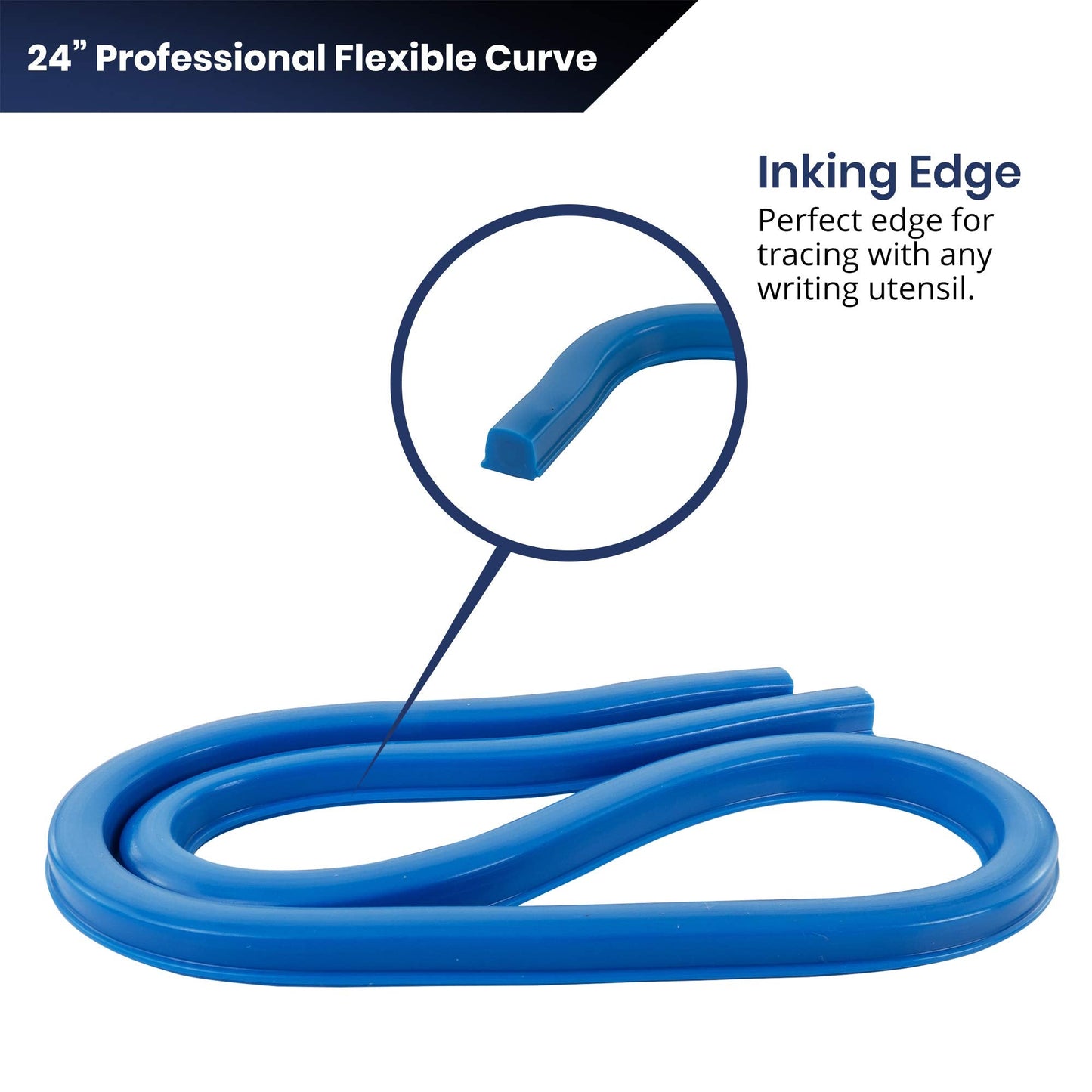 Pacific Arc Flexible Curve 24" with Inking Edge, For Drawing, Pattern making, Engineering, Stencil making