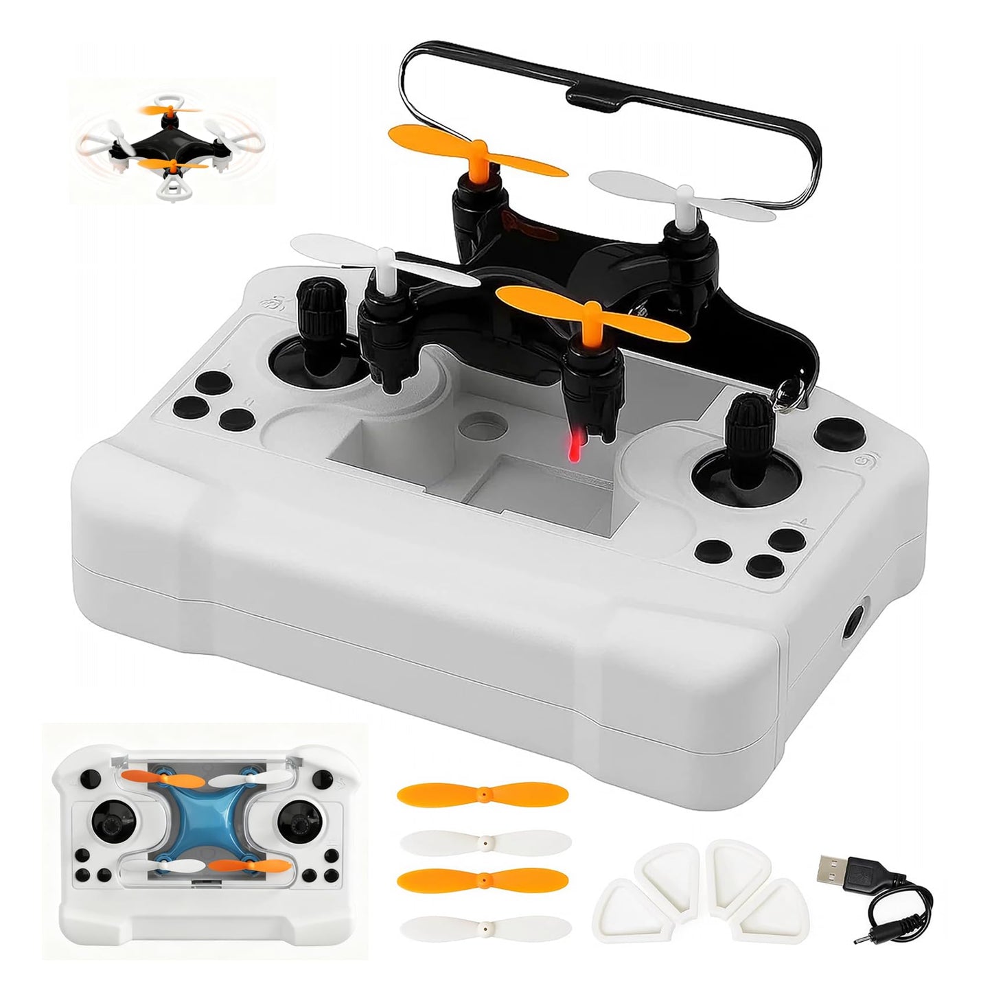 Mini Drone with Easy Stunt Flights & 360° Tricks - Perfect Beginner-Friendly Flyer with Fancy LED Altitude Hold Headless Mode Propeller Protection for Indoor Outdoor Mini Quadcopter (Black)