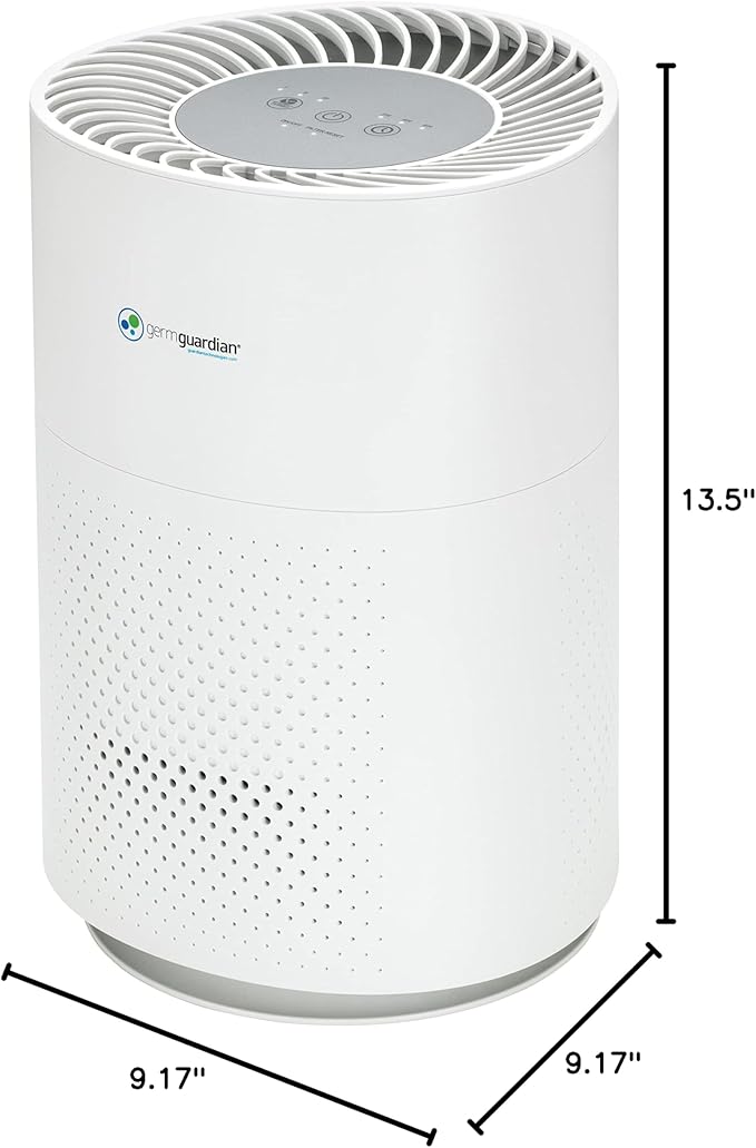 GermGuardian True HEPA Filter Air Purifier for Home, Office, Bedrooms, Filters Allergies, Pollen, Smoke, Dust, Pet Dander, Mold, Activated Carbon Eliminates Odors and Deodorizes, White, AC4200W