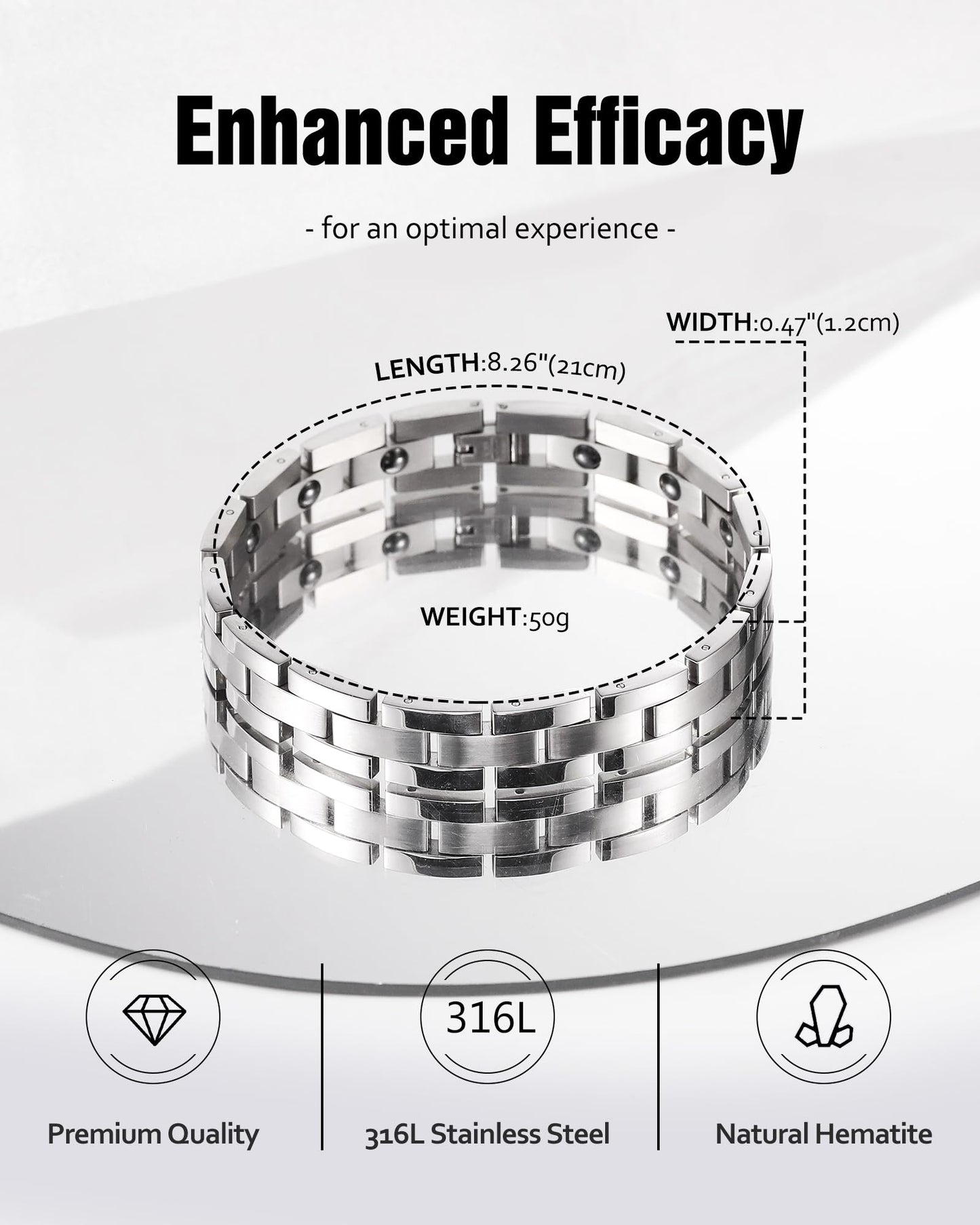 Jecanori Ultra Strength Magnetic Bracelets for Men - Men's Hematite Bracelet, Ideal Gift