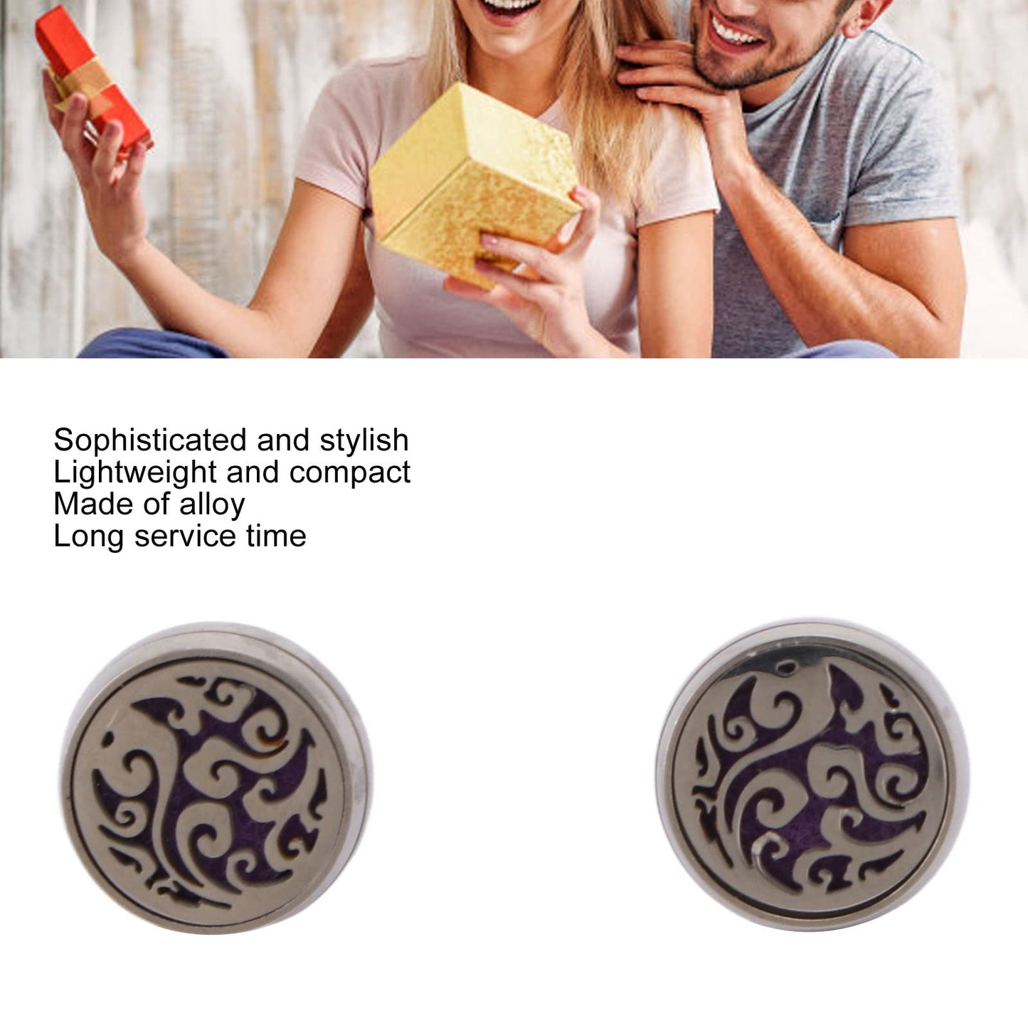 Essential Oil Stud Earrings, Stylish Round Essential Oil Diffuser Earrings Aromatherapy Lightweight Lasting for Home for Women (EH290-5)