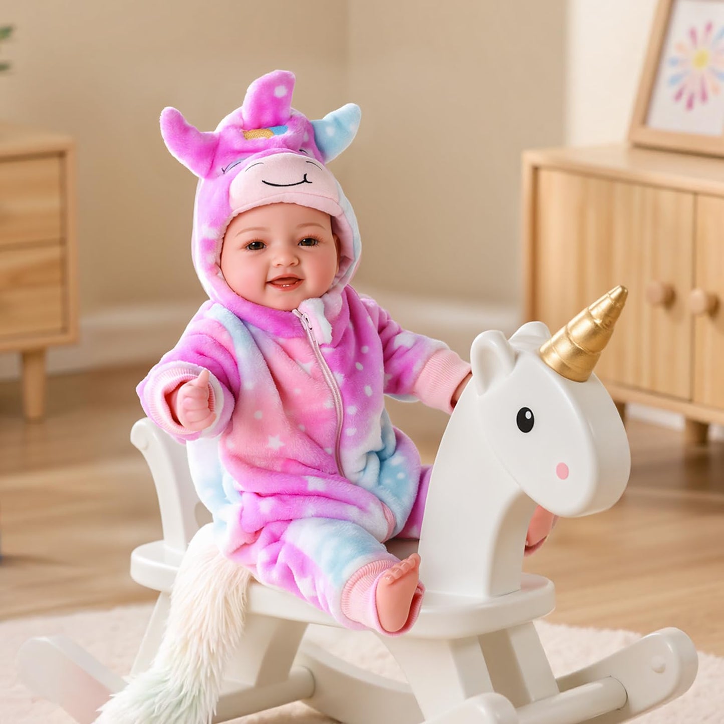 BABESIDE 14-Inch Soft Baby Doll with Baby Feeding Set – Easy to Hold with Cuddly Body – Realistic First Doll for Pretend Play