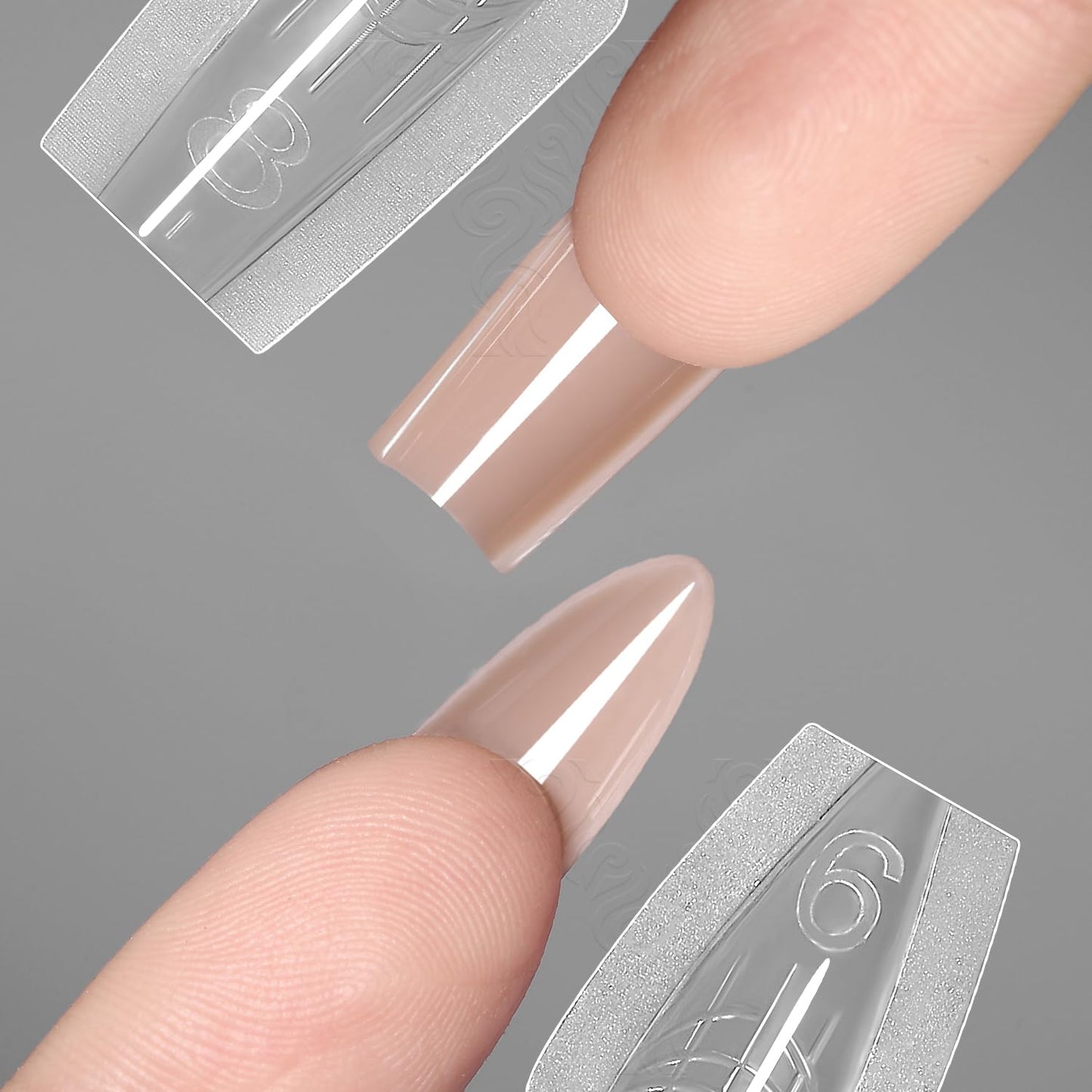 YOKEFELLOW Original Sandwich Nails Dual Forms - 240Pcs Nail Mold for Quick Nails Extension, No Paper Forms Needed, 15 Sizes Plastic Form, Salon Nail Art Tools(W558-Almond)