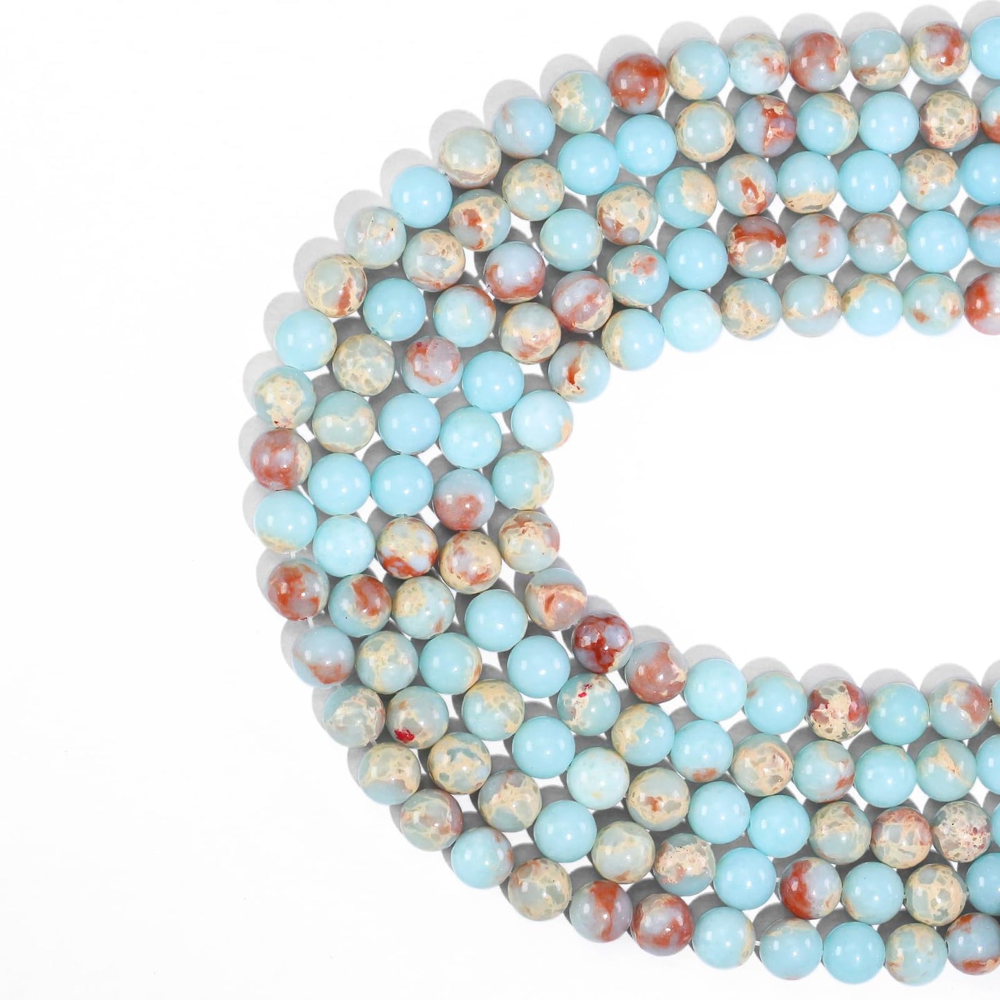 Natural Gemstone Round Loose Beads for Jewelry Making DIY Crystal Energy Healing 1 Strand 15" (Blue Jasper, 4mm (15"/Strand))