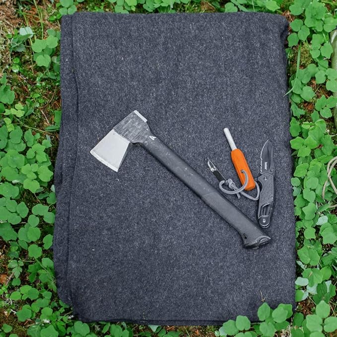 Arcturus Military Wool Blanket - Warm, Thick, Washable - Great for Outdoors, Camping, Stadium Blanket, Picnics, Travel - Car & Bushcraft Survival Kits, Large 64in x 88in 4.5 lb