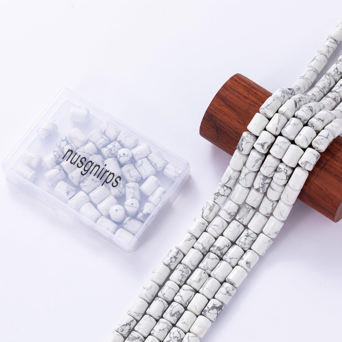 Natural White Turquoise Cylinder Tube Beads 10x14mm 38cm/str Loose Semi Gemstone Stone Beads for Making Bracelets Necklace