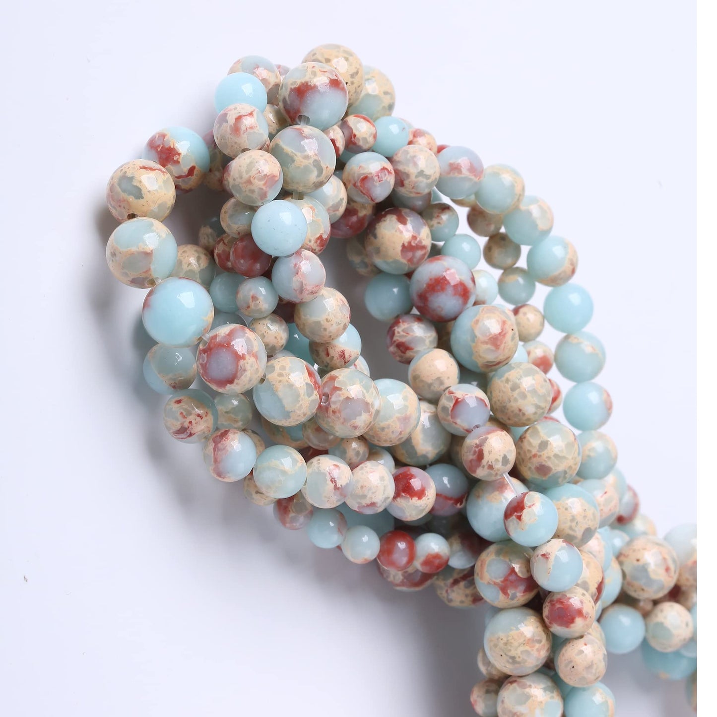 10MM Longevity Mountain Round Loose Beads Natural Gem Beads Crystal Energy Stone Beads for Jewelry Making DIY Bracelet Necklace