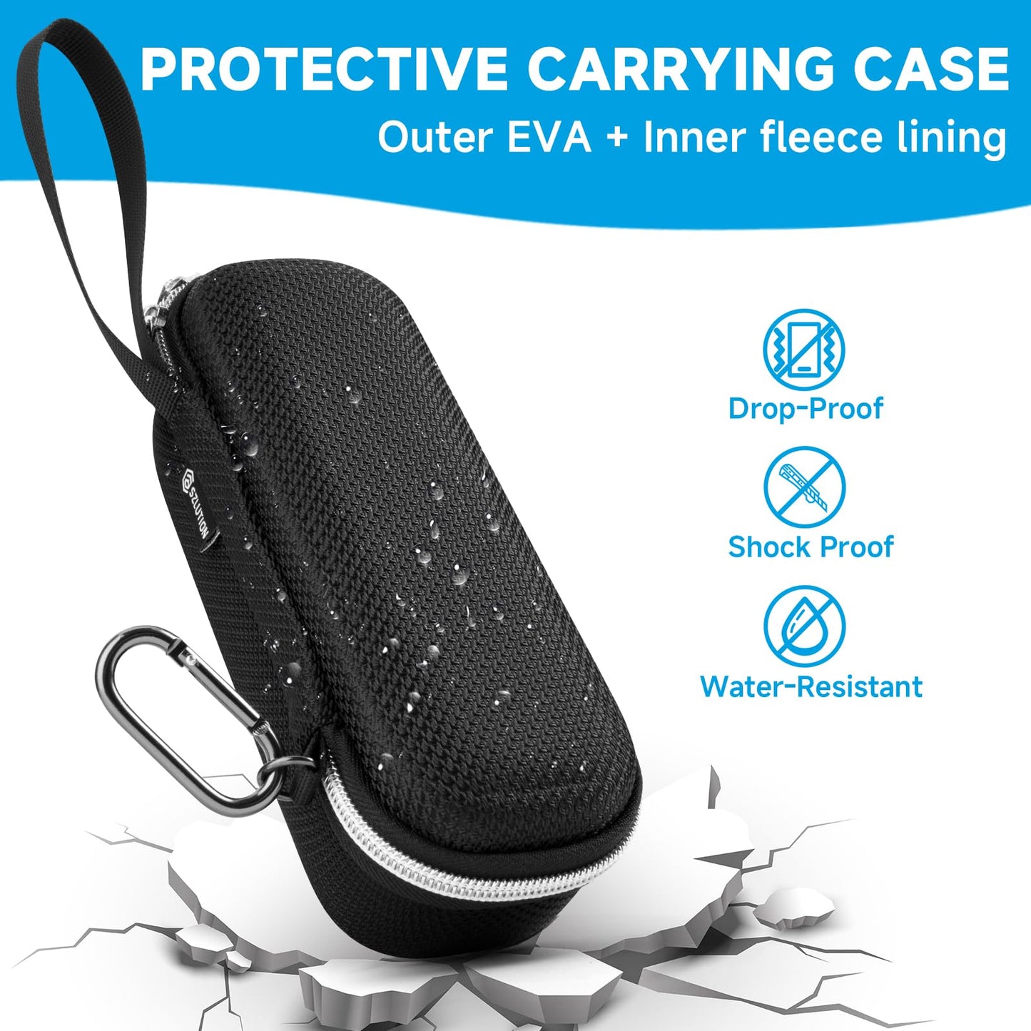 CaSZLUTION Hard EVA Protective Case for Anker Prime 250W Power Bank 27650mAh Portable Charger - Shockproof Travel Storage with Hand Strap & Carabiner Clip (Black Case Only)