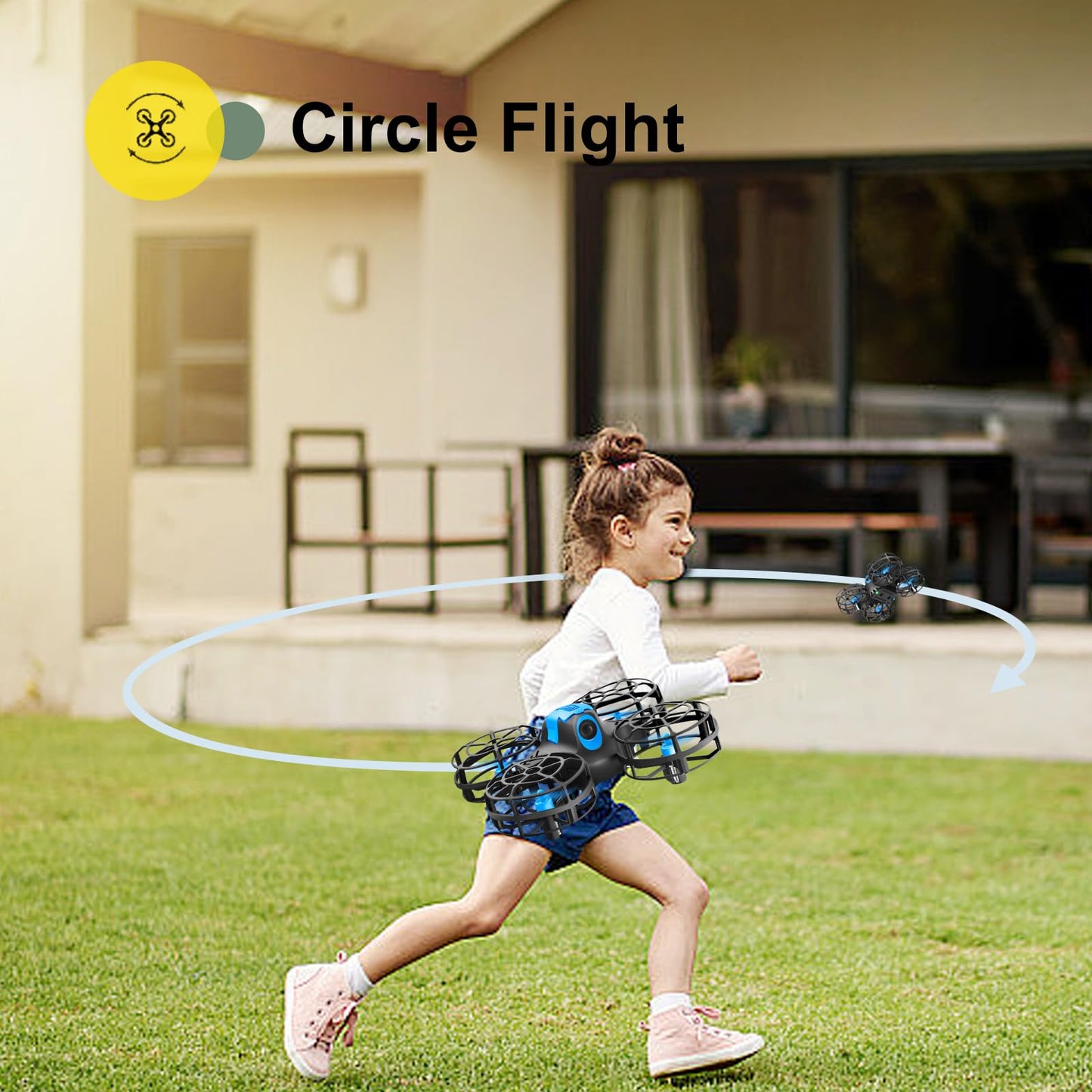 4DRC V18 Mini Drone with 2 Control Methods for Kids Beginners, 3D Flips, Lights, Headless Mode, 3 Speeds Adjustable, Auto Hover, Altitude Hold, 2 Batteries, RC Quadcopter Drones Fly Gift Toy for Boys