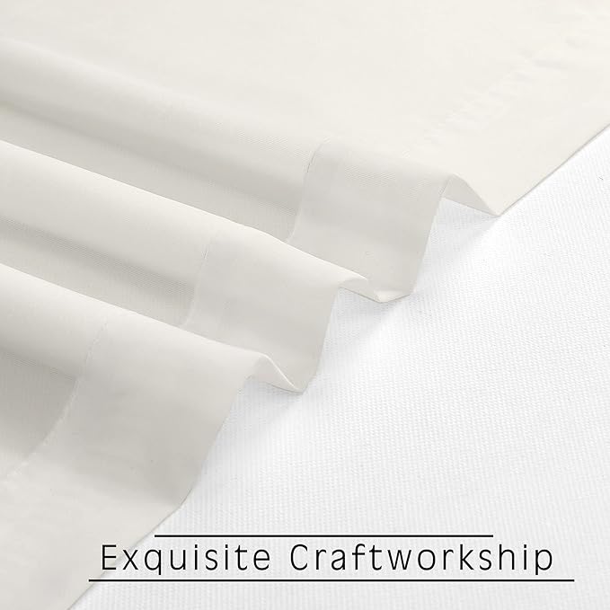 OVZME Ivory Sheer Curtains 63 Inches Long for Bedroom, Rod Pocket Light Weight Soft Voile Drapes Curtains for Basement Bathroom Bedroom Living Room, Each is 42W x 63L