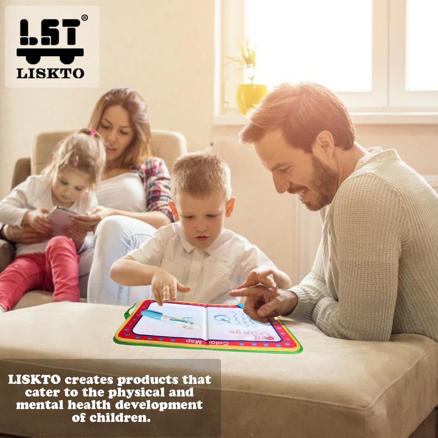 LISKTO Water Doodle Mat Book: Magical Early Childhood Education Toy, Perfect for Travel, Great Gift for Kids